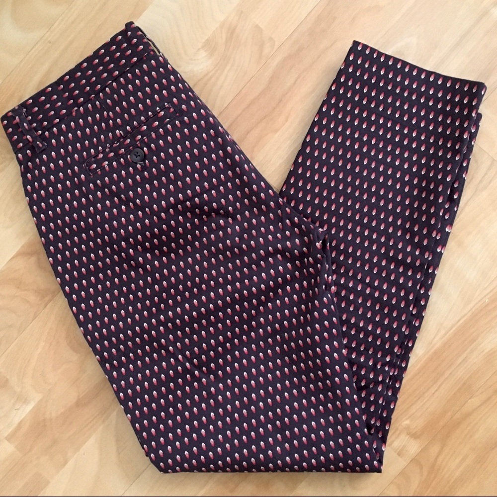 GAP Slim City La Coupe Urbaine Etrote tiny ikat print stretch cotton ank…